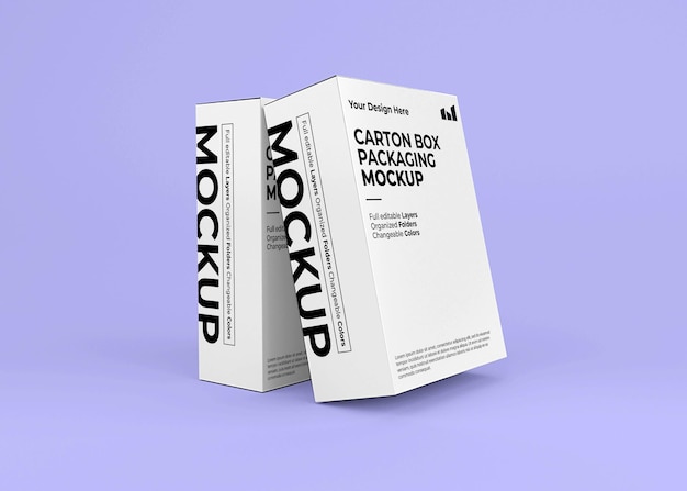 Two cardboard box mockup for product branding