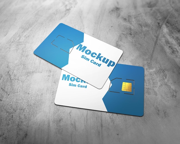 PSD due carte che dicono mockup sim card su di loro mockup psd