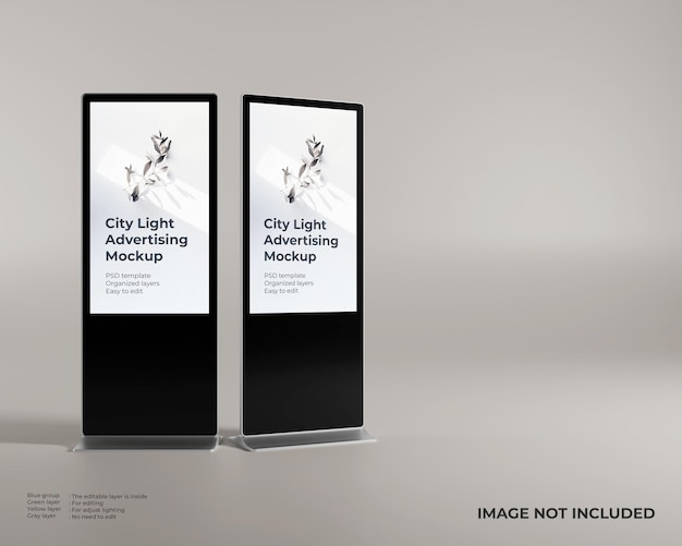 Two city light advertising poster mockup