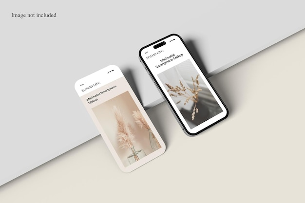 Два чистых макета смартфона для демонстрации вашего дизайна клиентам