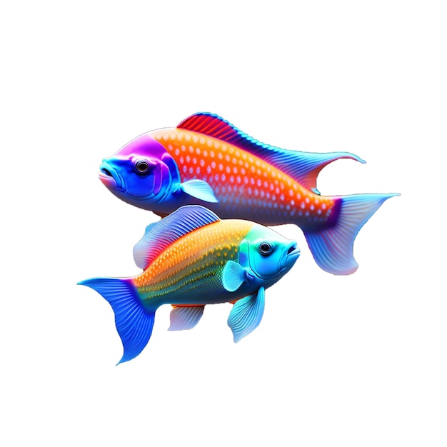 PSD two colorful fish icon image