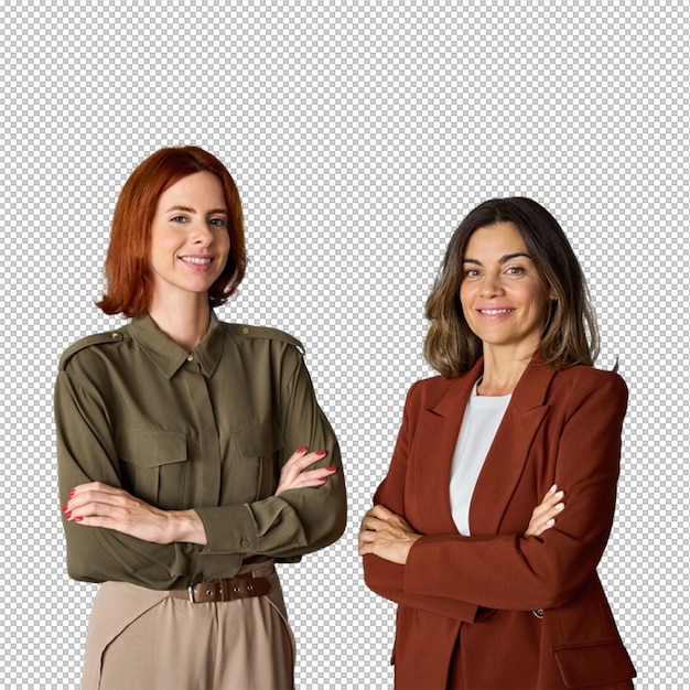 two confident businesswomen standing together