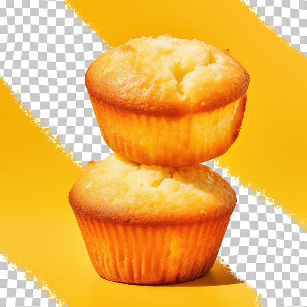 PSD two corn muffins on transparent background