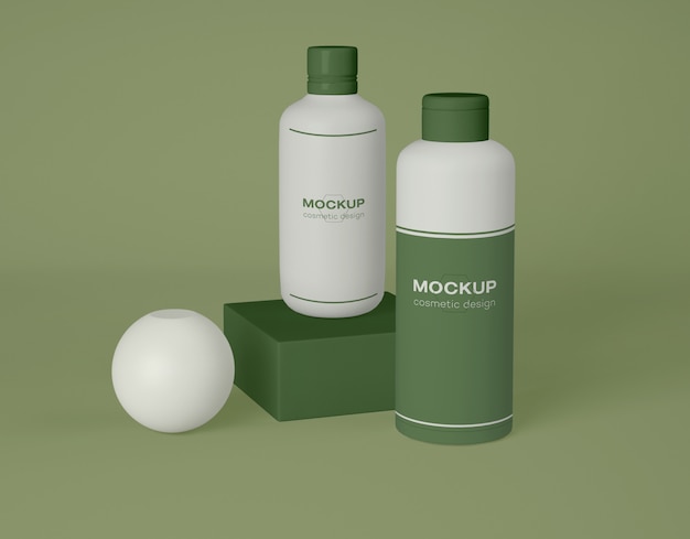 Two cosmetic bottles template