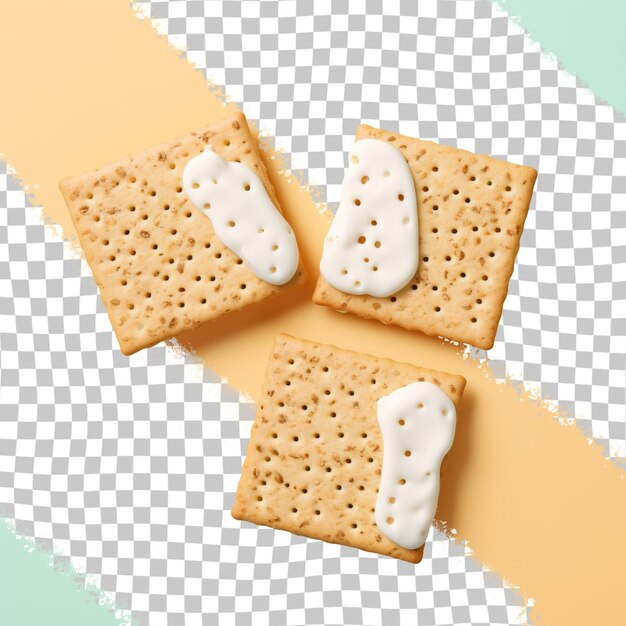 PSD two crackers with white frosting and one of them has a white frosting