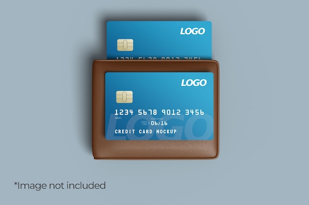 PSD two credit card mockup design with wallet