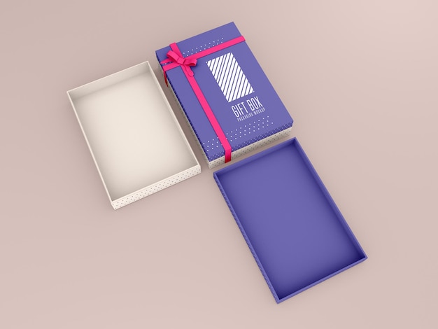 two decorated gift box mockup