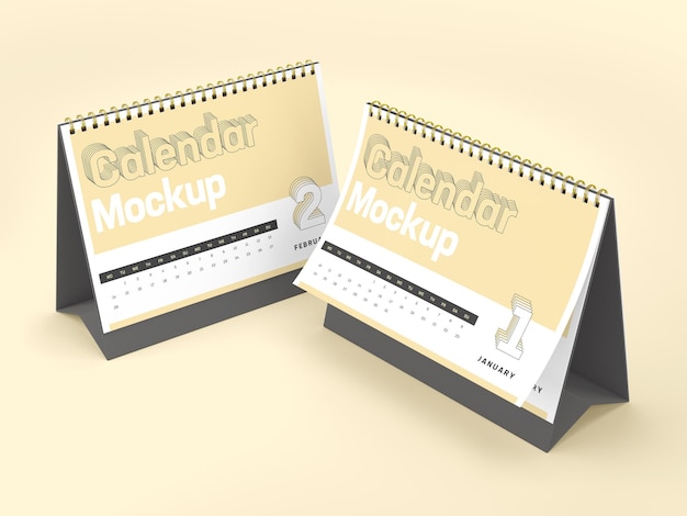 Two Desk Calendar Mocku