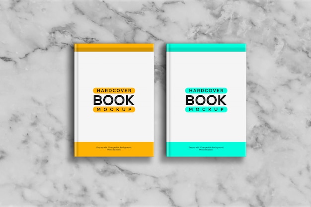 Due diversi libri a copertina rigida mockup