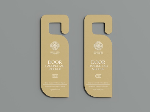 PSD two door hanger mockup