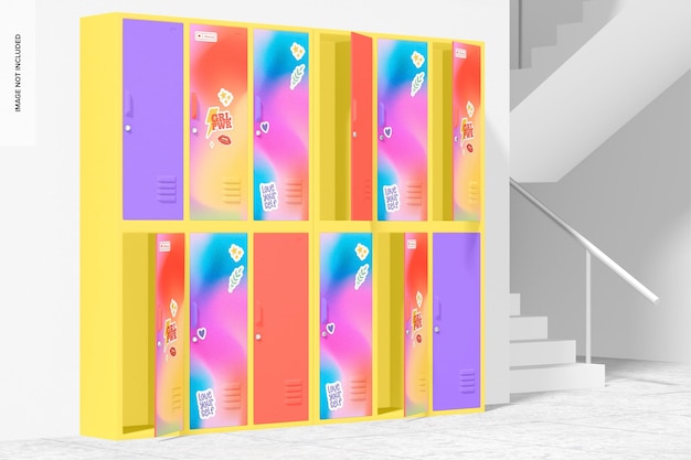 two door locker mockup