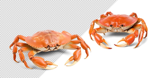 Two dungeness crab on isolated background