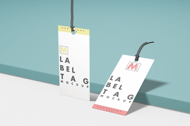 PSD two fashion label tag mockup