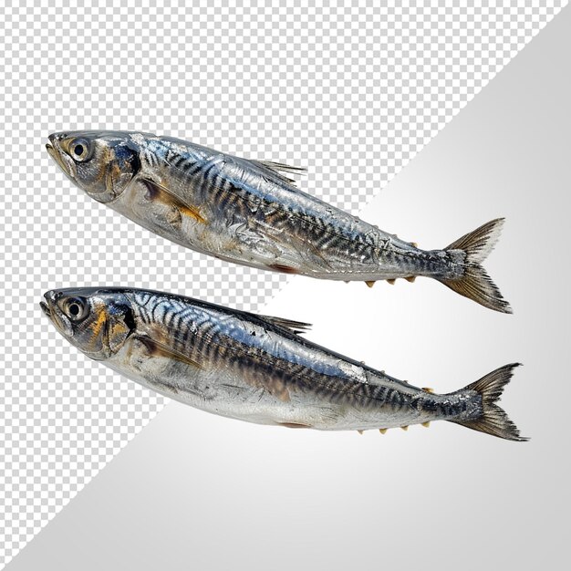 PSD two fish are shown in a photo with a white background