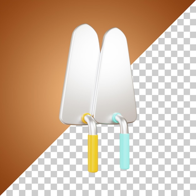 PSD two gauging trowel 3d rendering