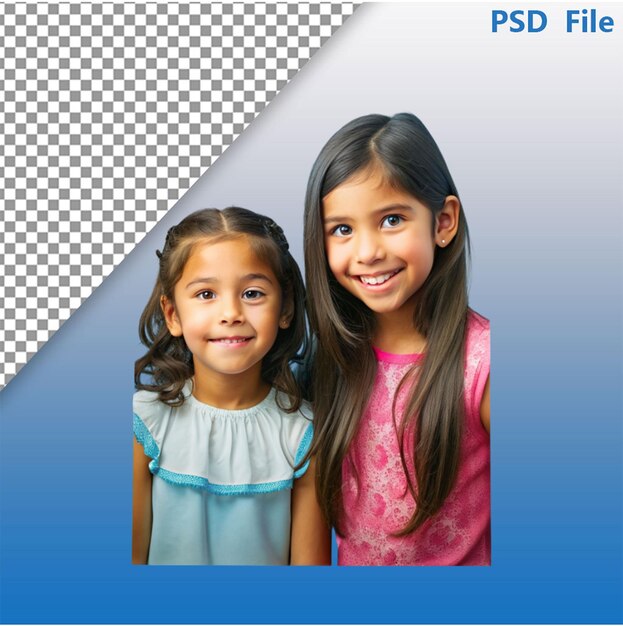 PSD two girls standing with crossed arms