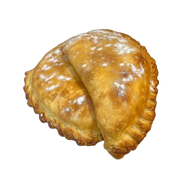 PSD two golden brown pastries with powdered sugar