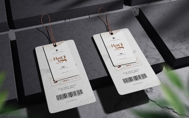 Two hang tag mockup