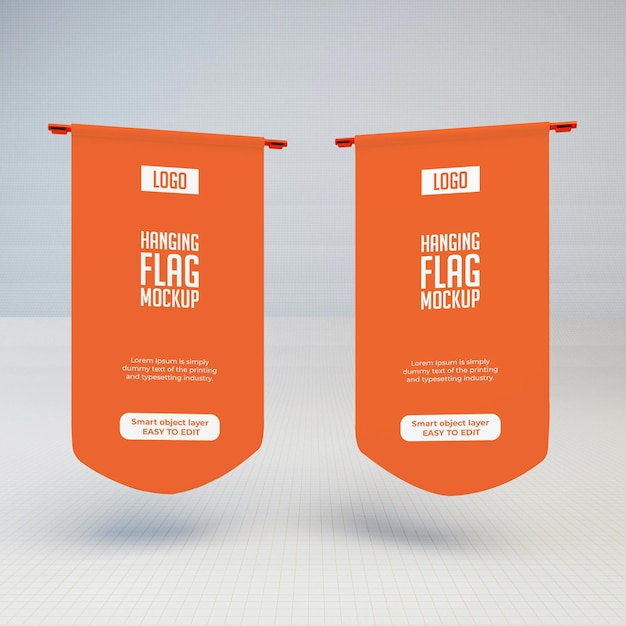 PSD two hanging banner display mockup