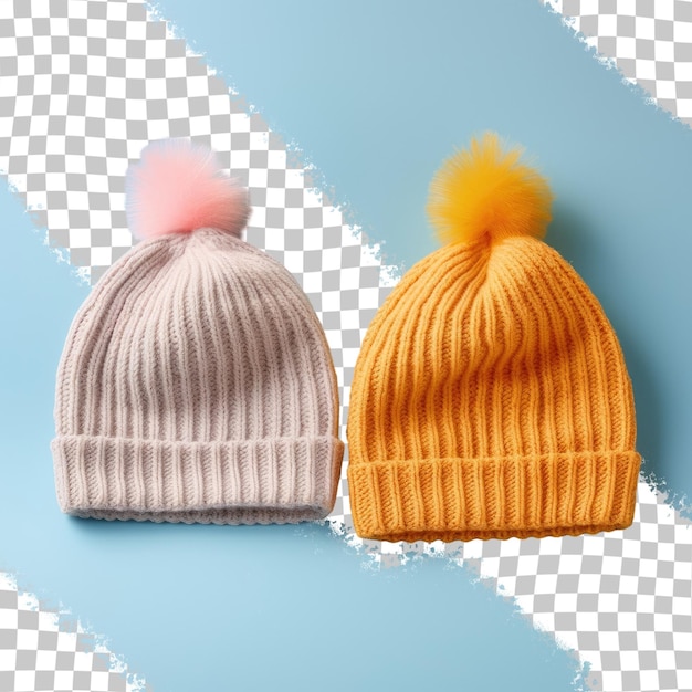 two hats with a pink bow on them.
