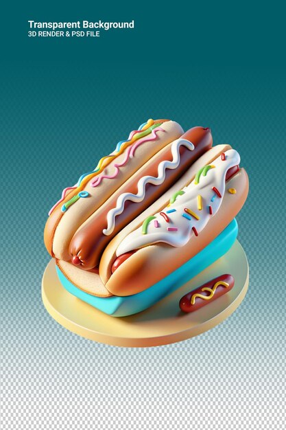 PSD two hot dogs on a plate with the letter a on it