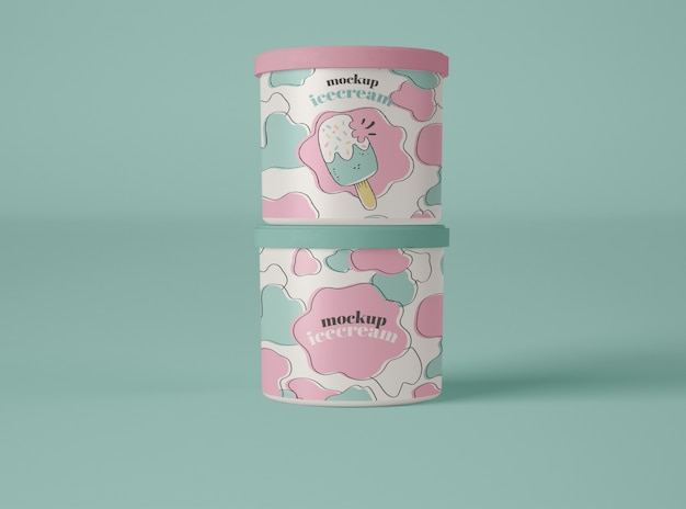 Two ice cream cup mockup