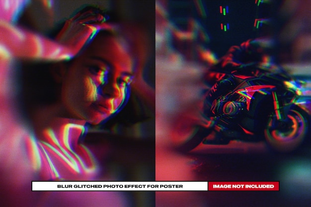 PSD two images of a woman with a red and blue text that says'made not included '