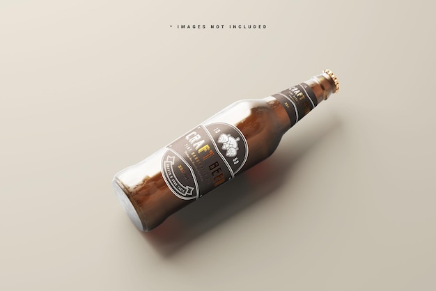 Two label beer bottle mockup