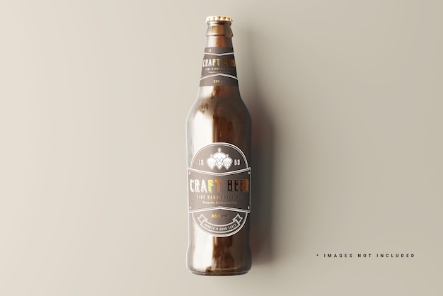 PSD two label beer bottle mockup