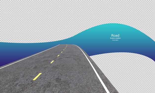 Two lanes road clipping path road isolated