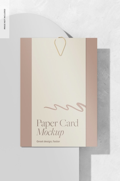 PSD two layer paper card mockup top view
