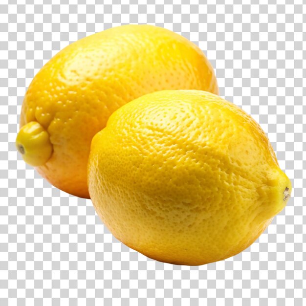 PSD two lemon isolated on transparent background