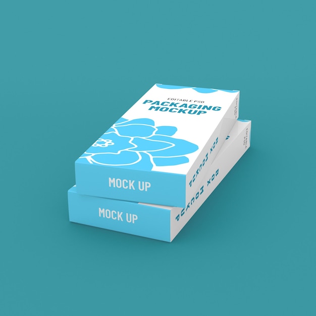 Two long narrow boxes, packaging template for product design mockup. on clean background