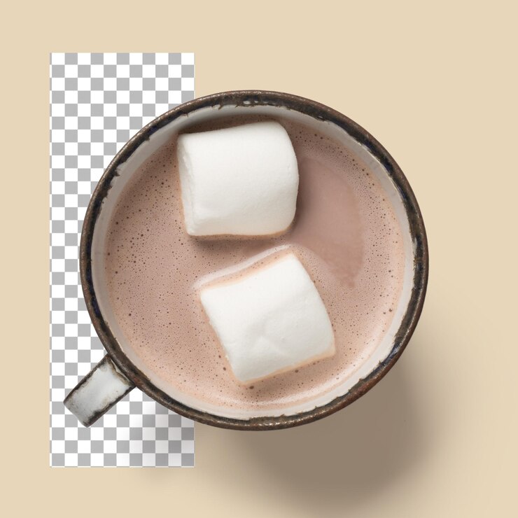 PSD two marsh mellow on hot chocolate