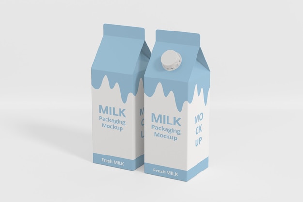 PSD two milk packaging mockup