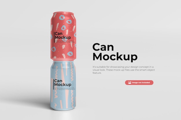 Two Minimalist Cans Mockup Design