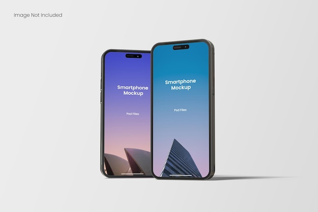 Two mobile phone mockups front view