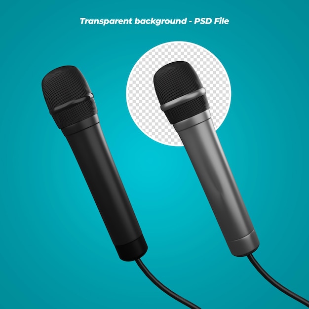 Two models of microphone with cable isolated