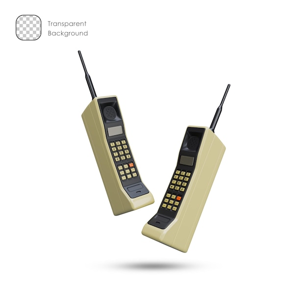 PSD two old fashioned phones with the word transducer background on them