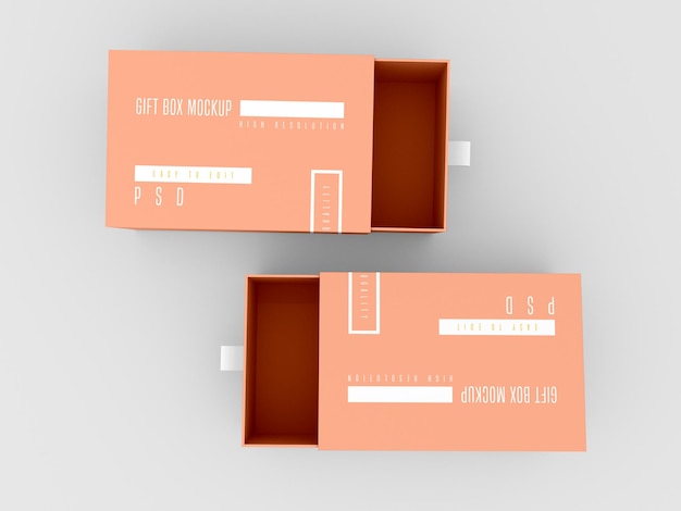 Two open delivery box mockup