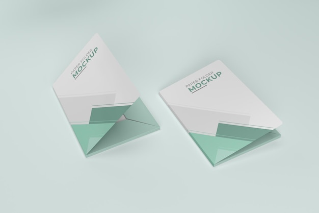 two paper folder mockup