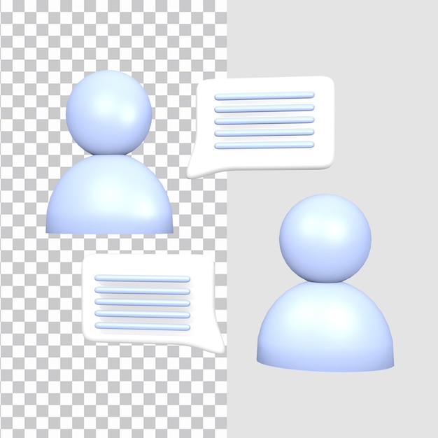 二人の会話3dビジネスアイコン