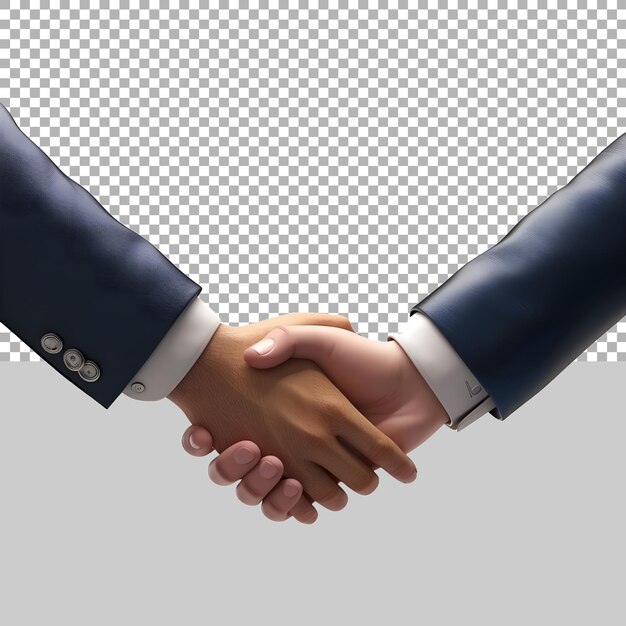 PSD two persons shaking hands on transparent background ai generated