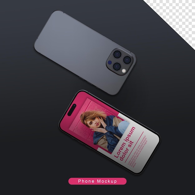 Two phone mockup on table