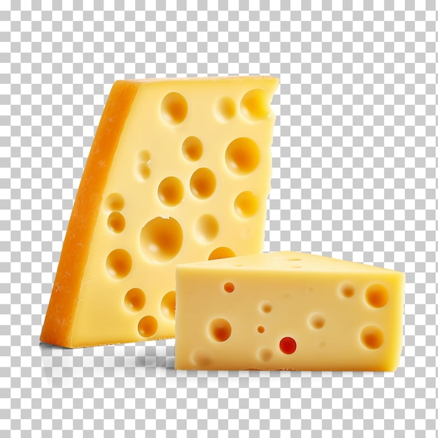 PSD two pieces of cheese isolated on transparent background png psd