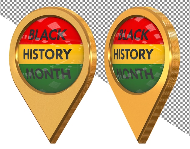 PSD ブラック フライデーと歴史という単語が書かれた 2 つのピン。