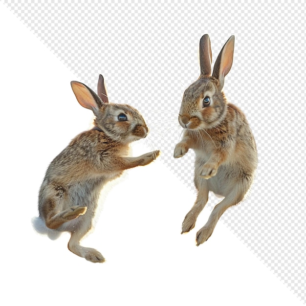 Two Playful Rabbits