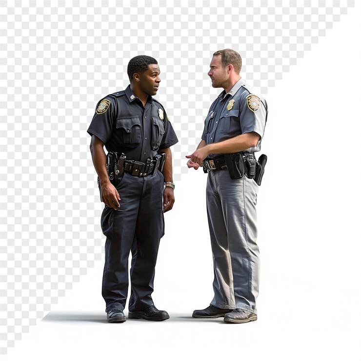 PSD two police officers talking to each other