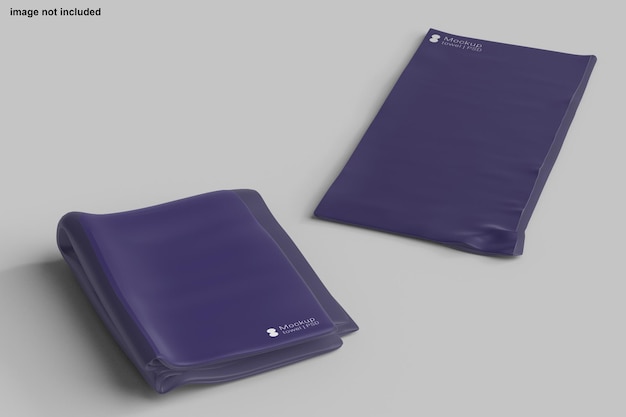 PSD two purple leather mats with the word 