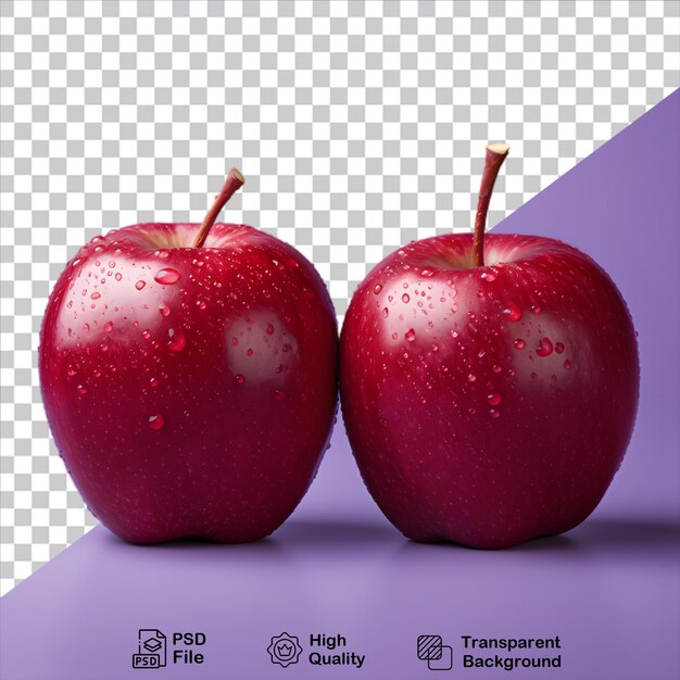 Two red apples isolated on transparent background include png file